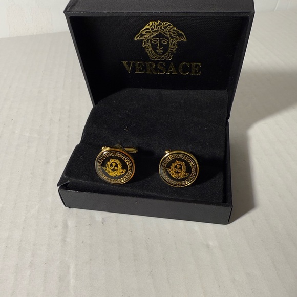 VERSACE ENAMEL MEDUSA CUFFLINKS - Picture 3 of 5